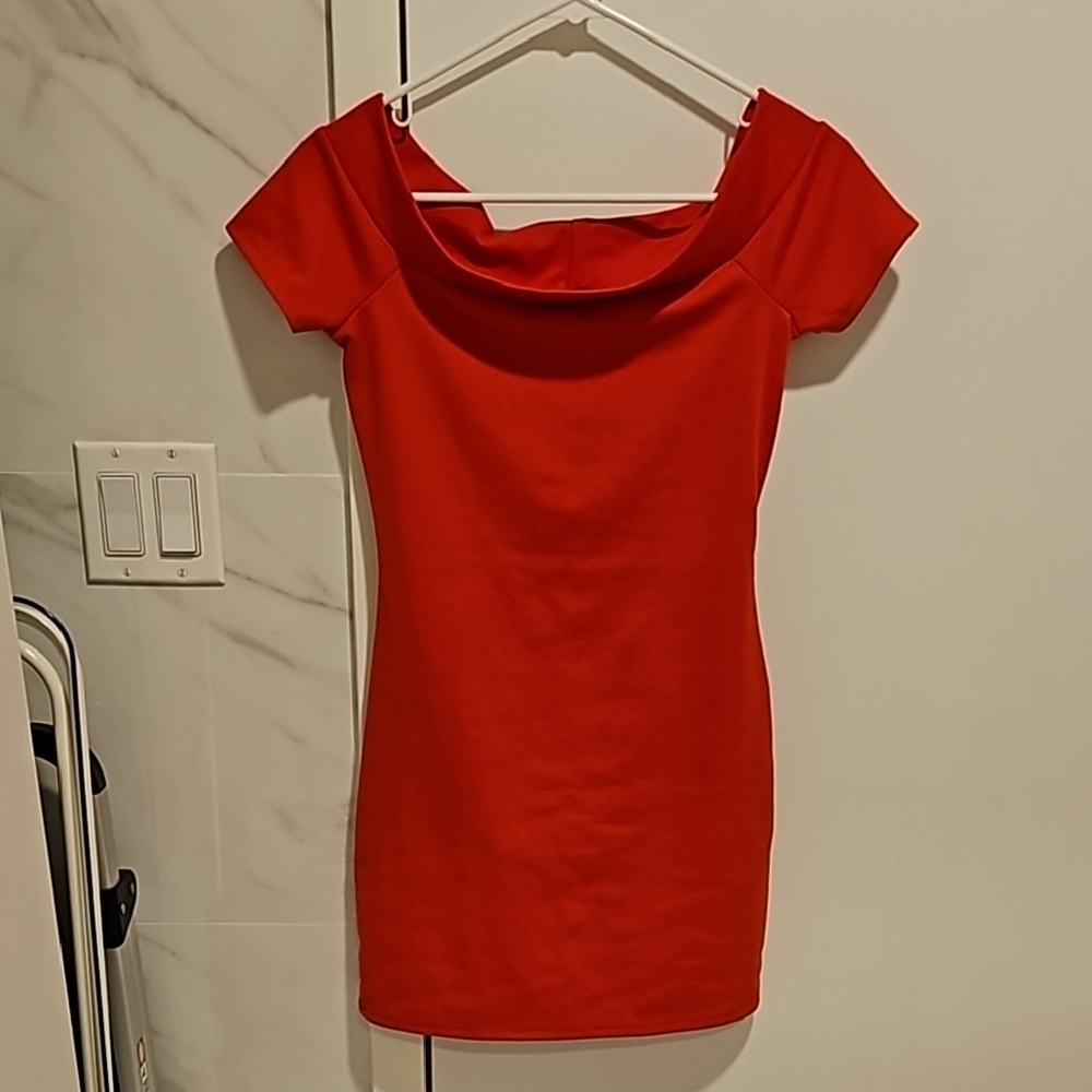 Red Off-Shoulder Dress